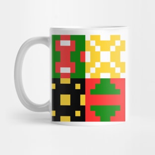 the pixel patterns of Christmas spirit Mug